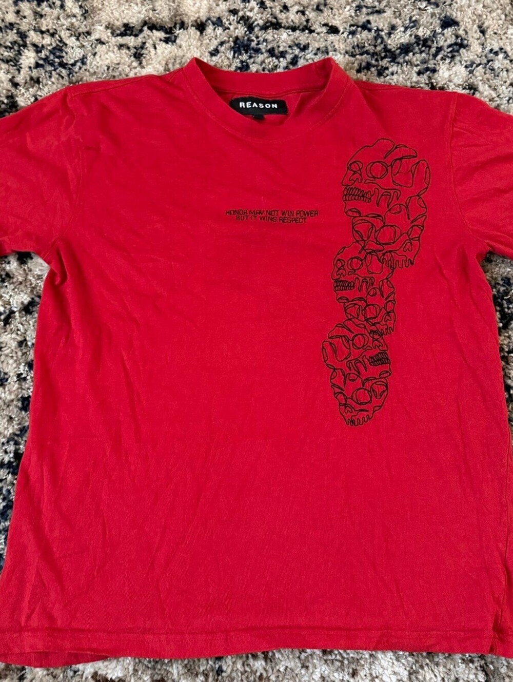 Reason Honor May Not Win Power Skull Tee M Red